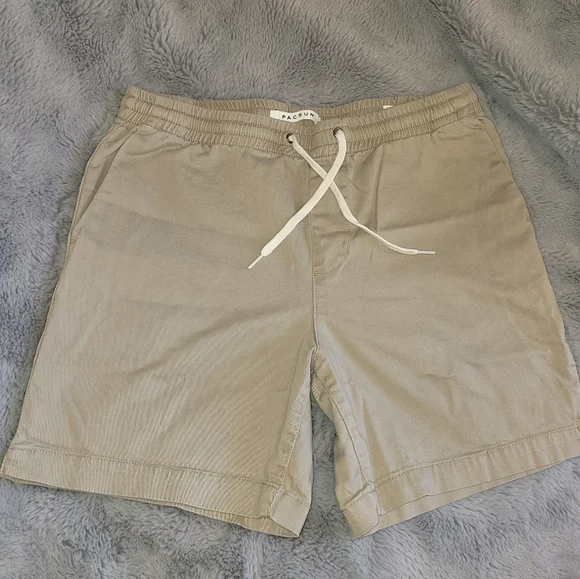 Pacsun Volley 6 Inch Shorts Size Medium Khaki Pull On Drawstring - Picture 2 of 16